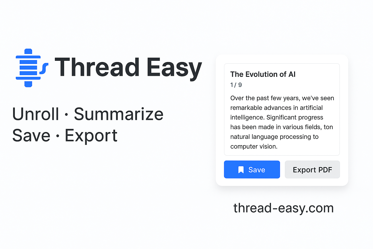 Thread Easy – Unroll & Save Threads gallery image