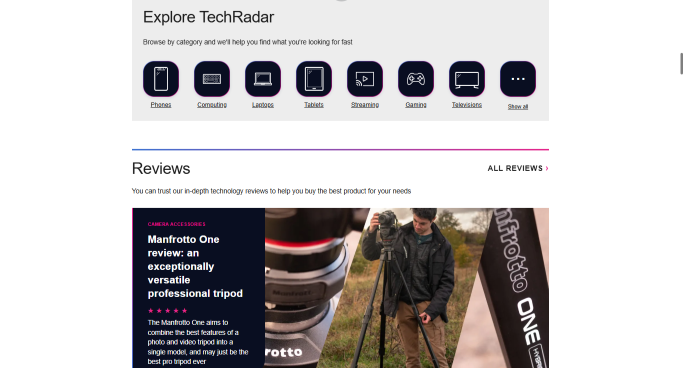 TechRadar - Screenshot 2 showing product features and functionality