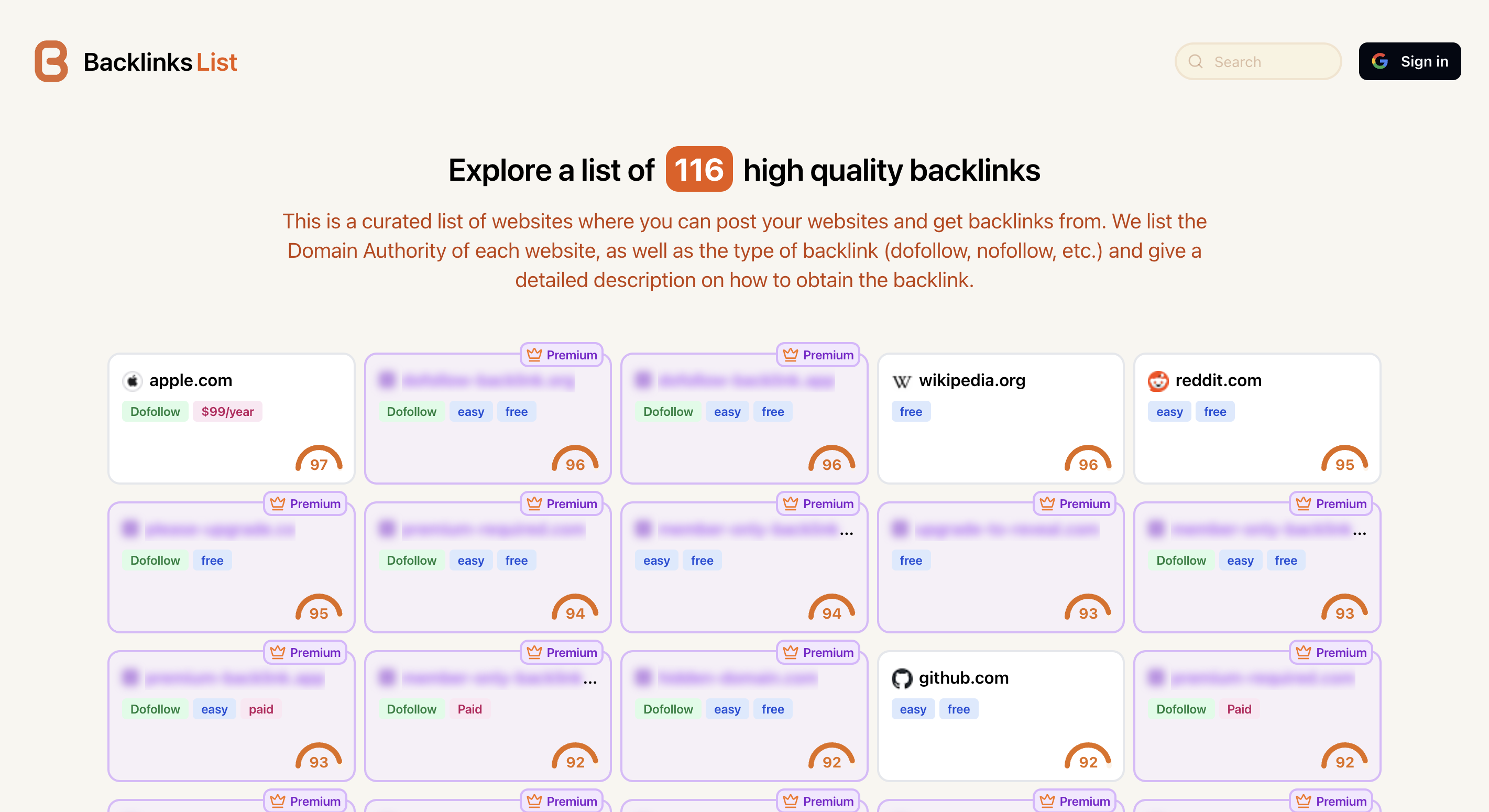 Backlinks List gallery image