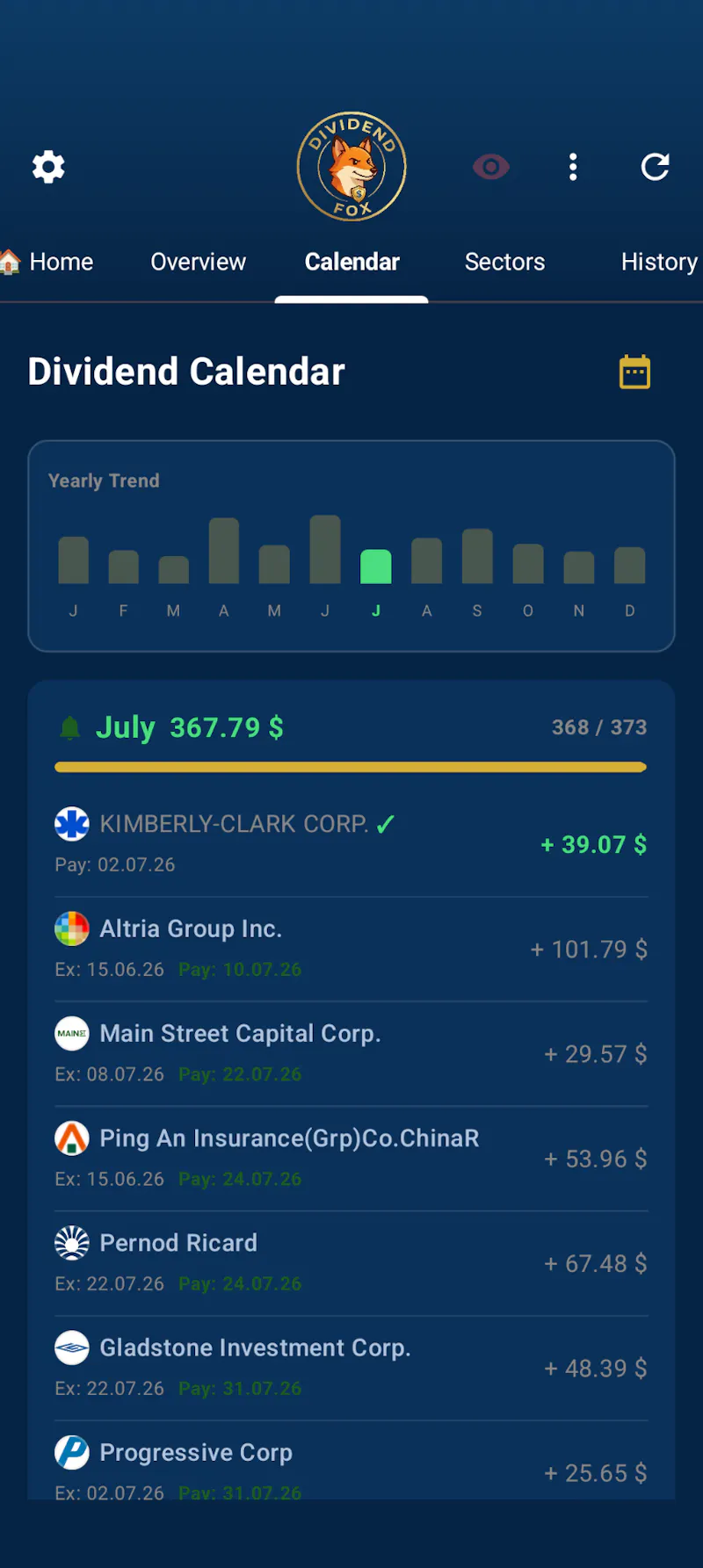 Dividend Fox - your Dividend Tracker screenshot 6