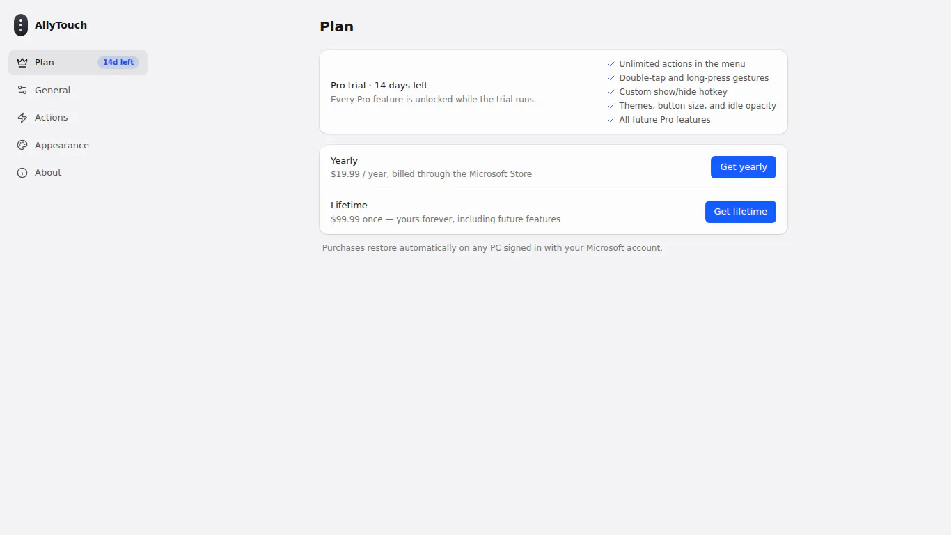 AllyTouch screenshot