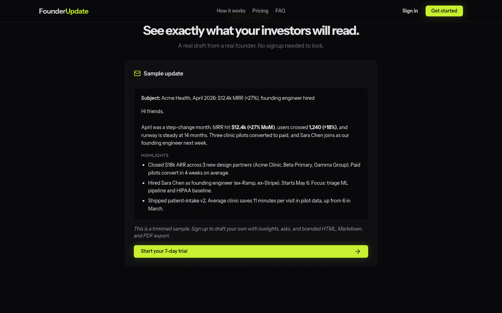 FounderUpdate screenshot 2