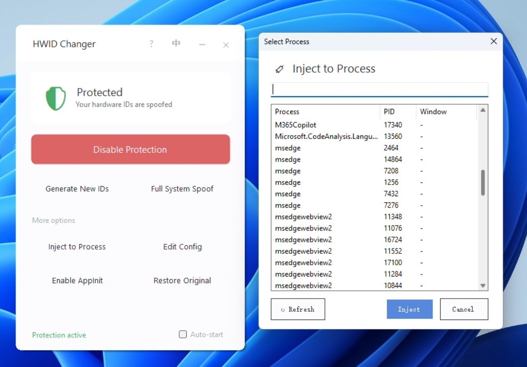 HWIDSpoofer - Screenshot 4 showing product features and functionality