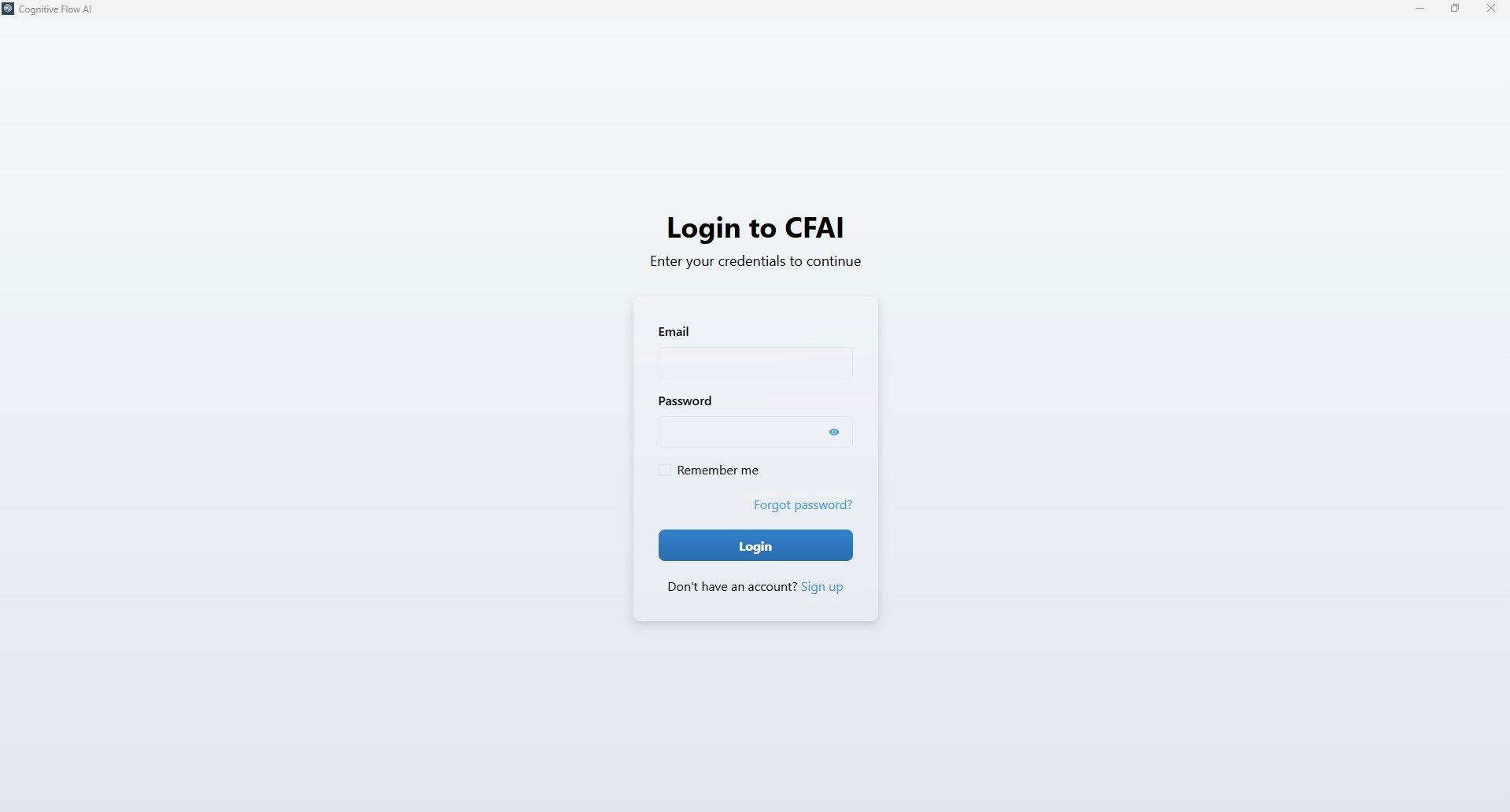CFAI — Cognitive Flow AI - Main product screenshot demonstrating key features and user interface