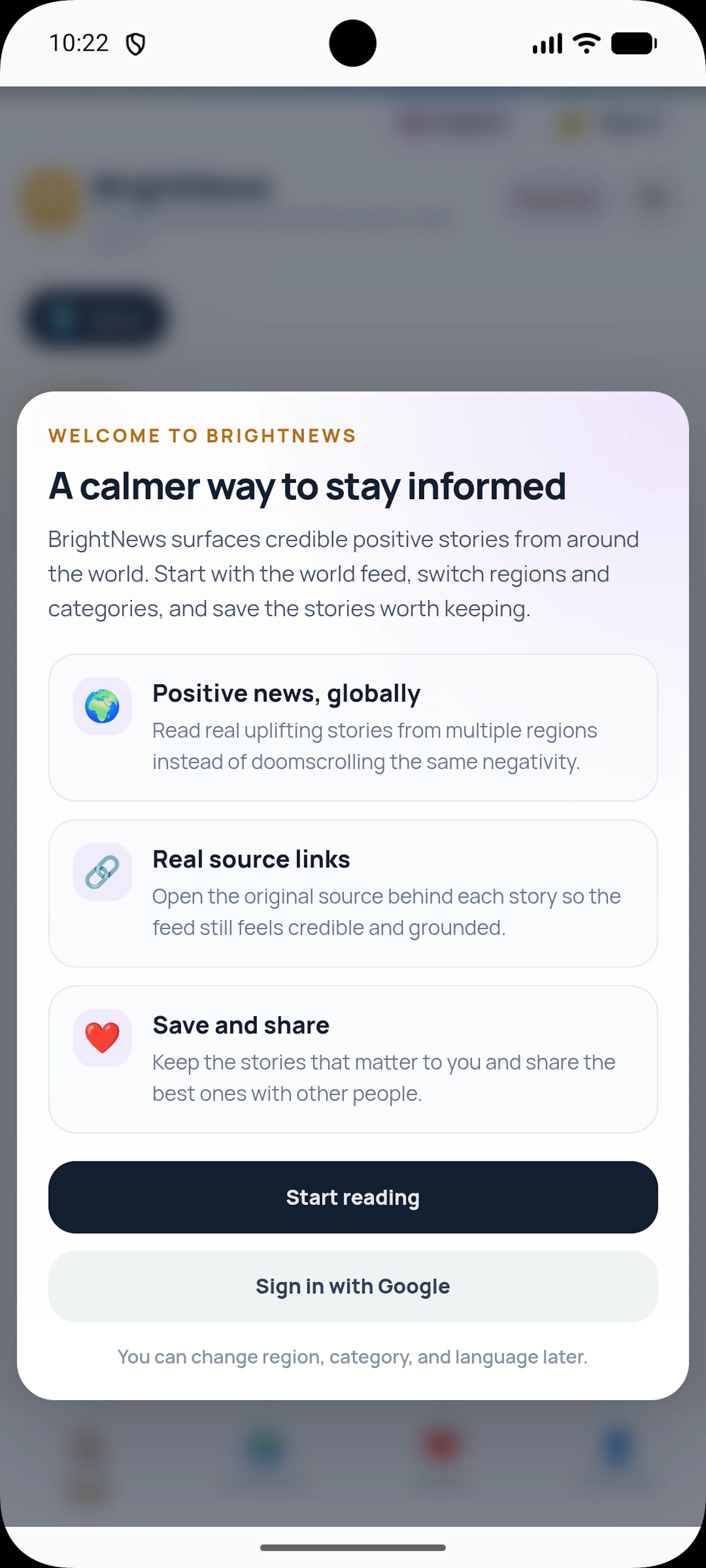 BrightNews screenshot 2