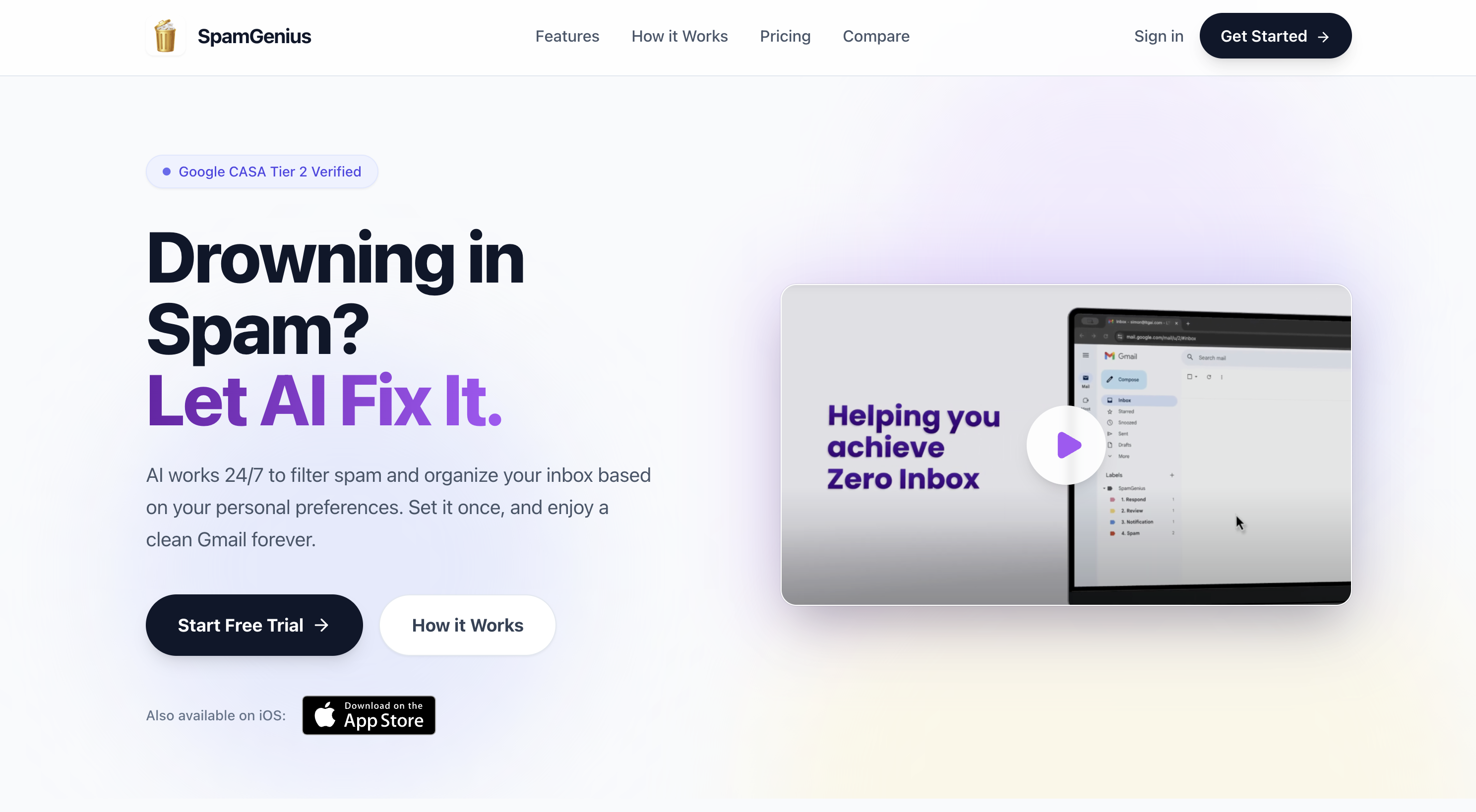 SpamGenius - Screenshot 2 showing product features and functionality