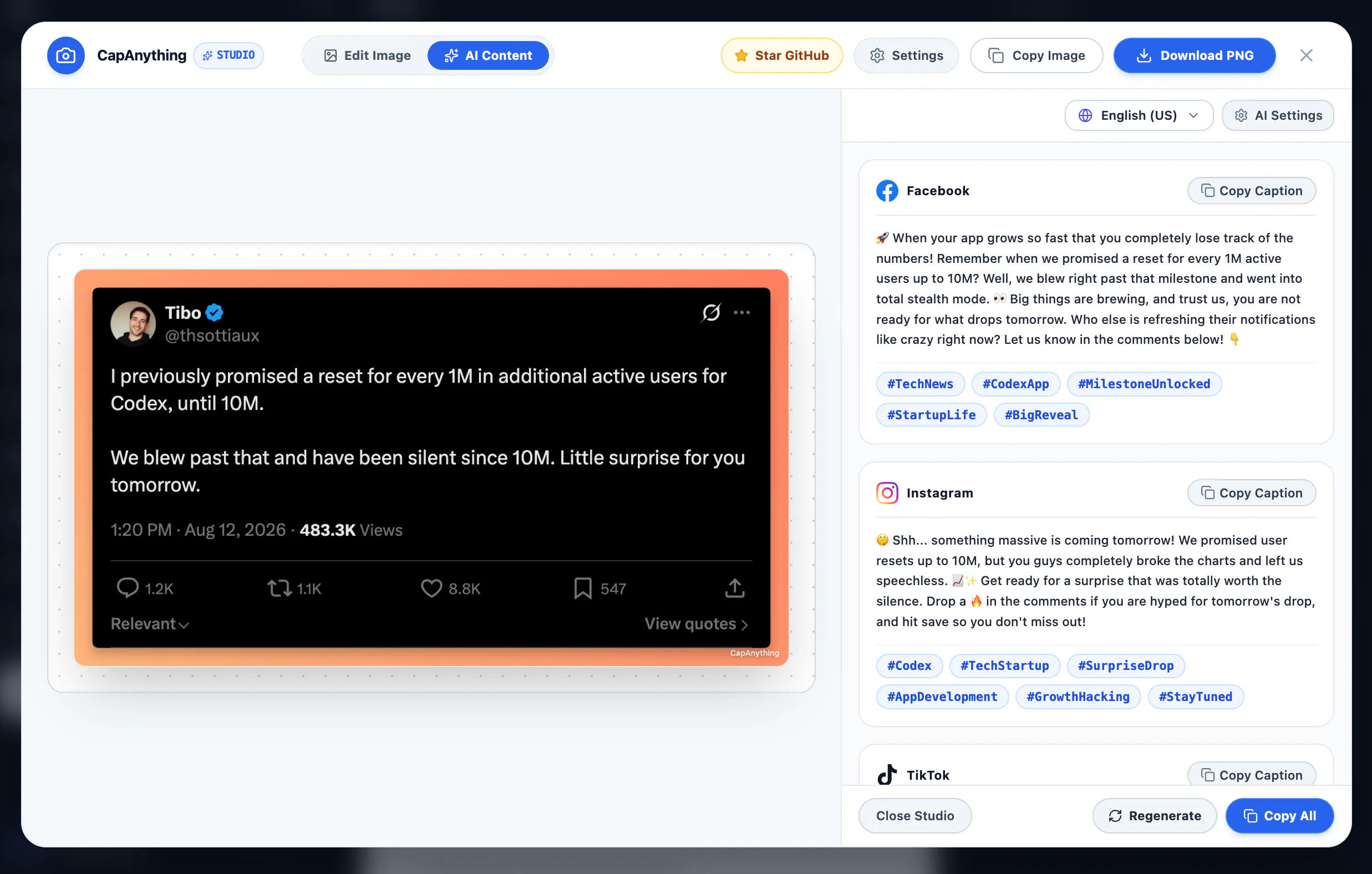 CapAnything screenshot