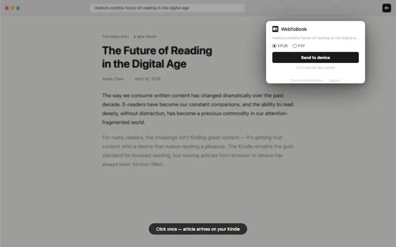 WebToBook - Send any article to Kindle screenshot 2