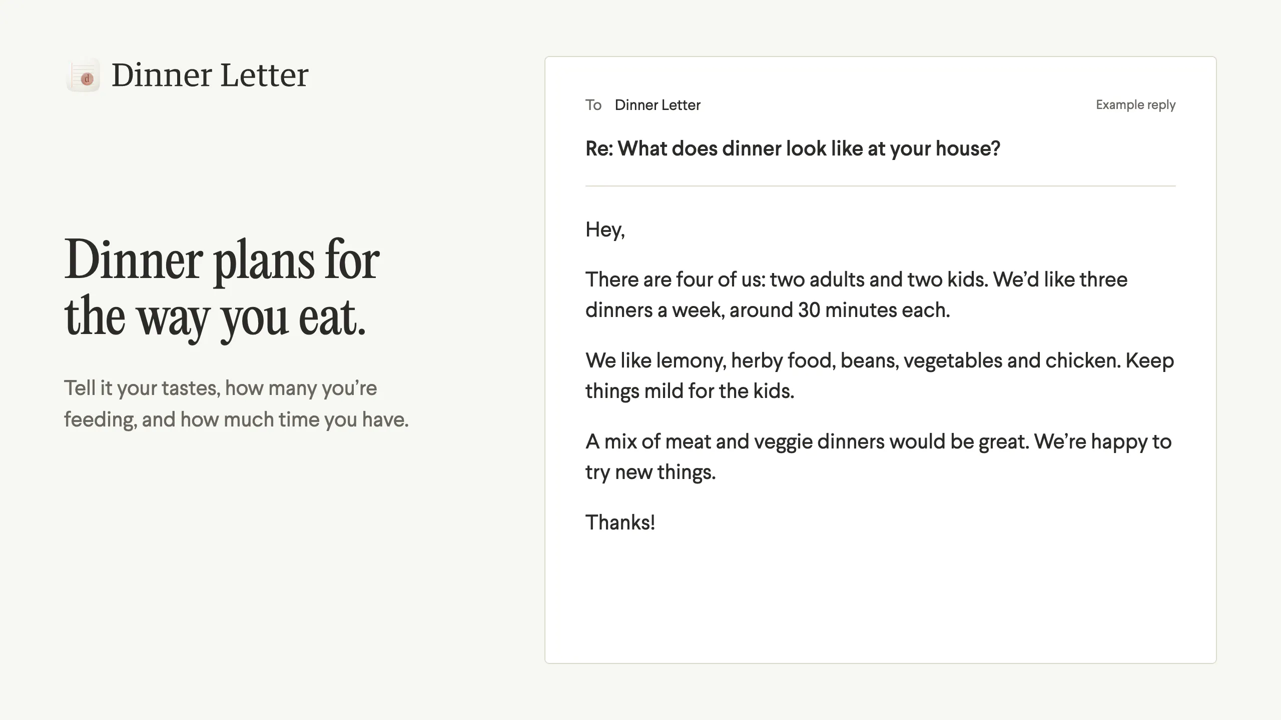 Dinner Letter gallery image