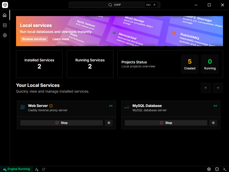 DAMP - Main product screenshot demonstrating key features and user interface