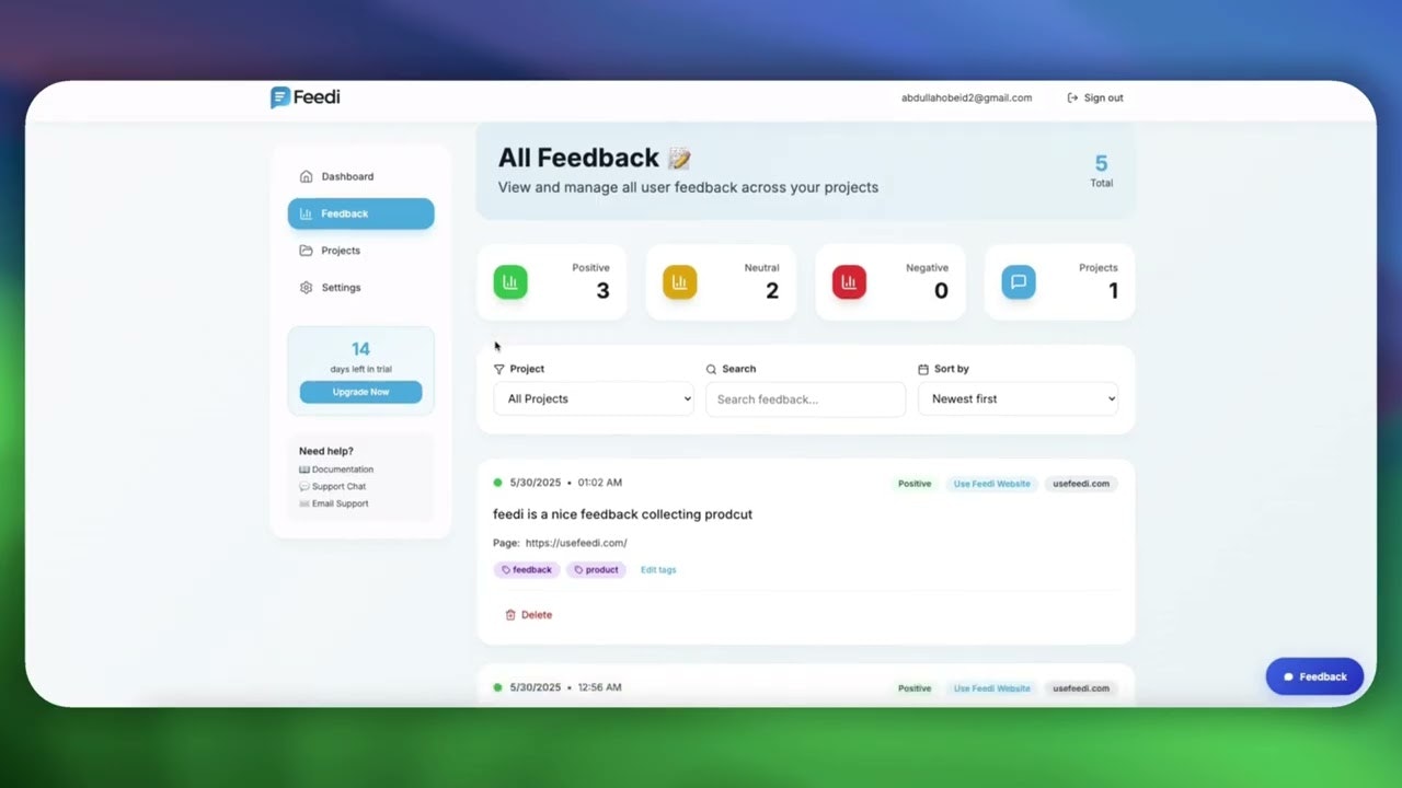 Feedi - User feedback for SaaS founders gallery image