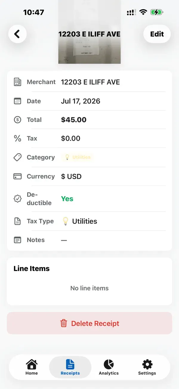 Receipt Keeper screenshot