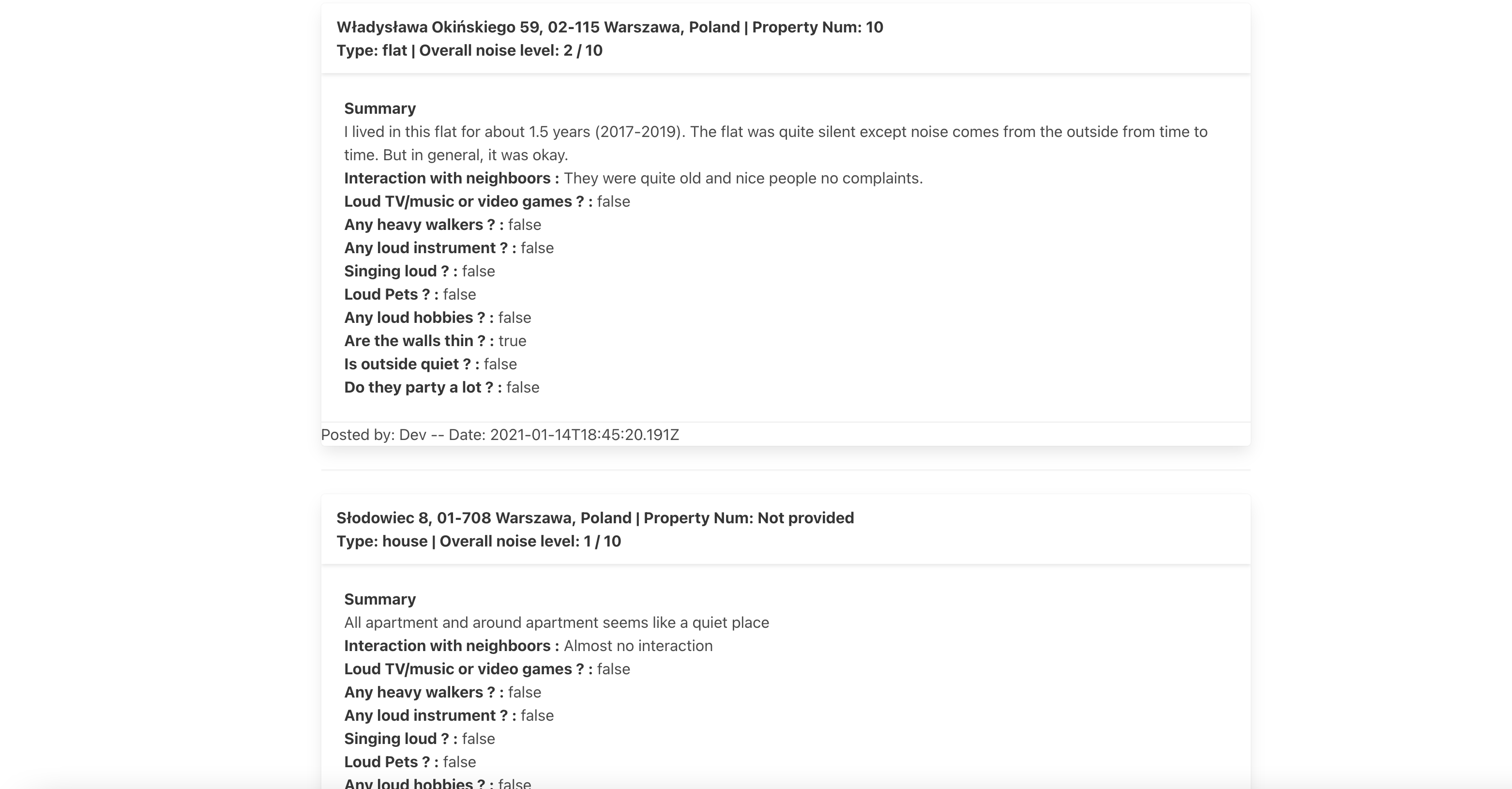 Open source property noise review site gallery image