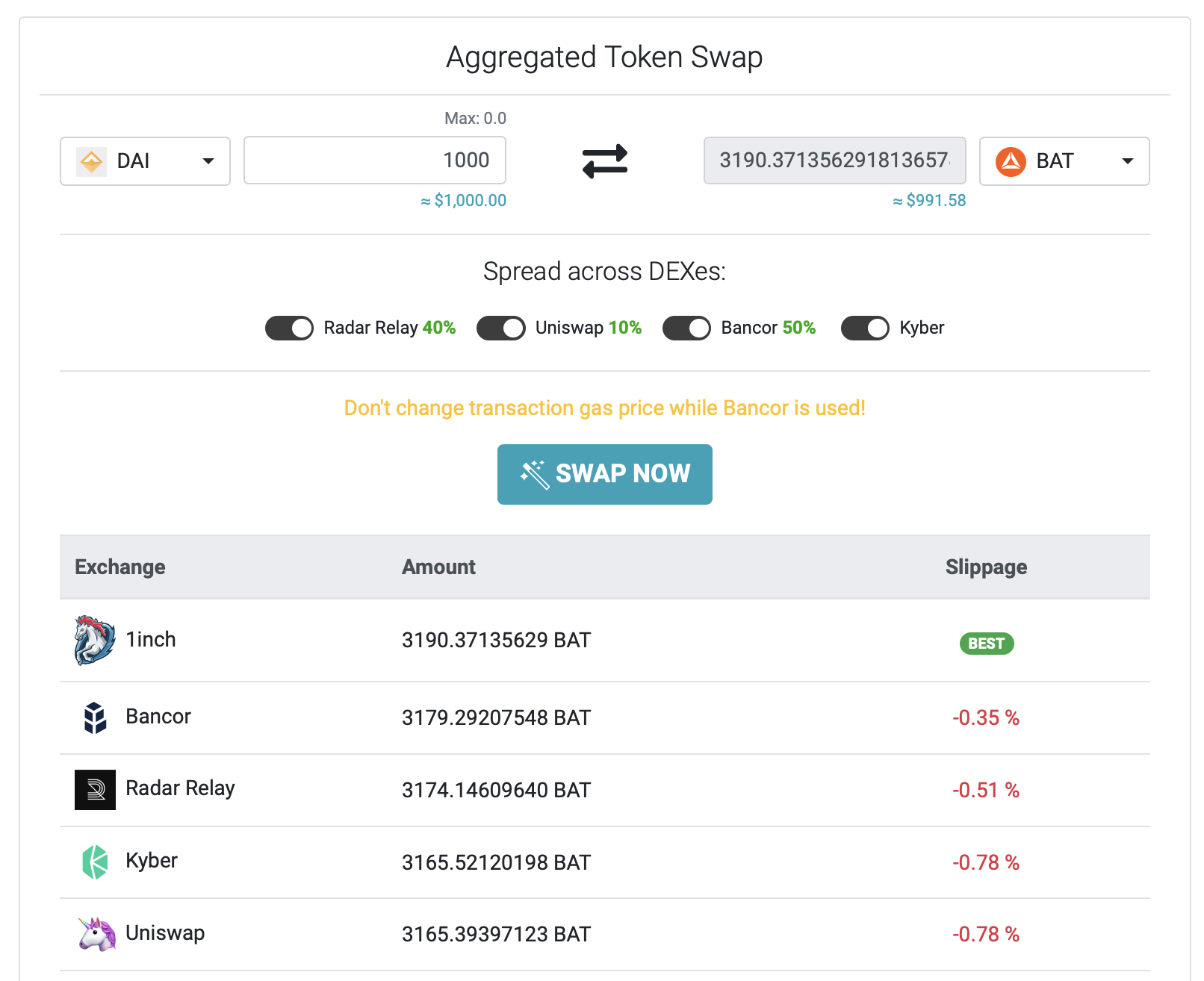 1inch.exchange gallery image