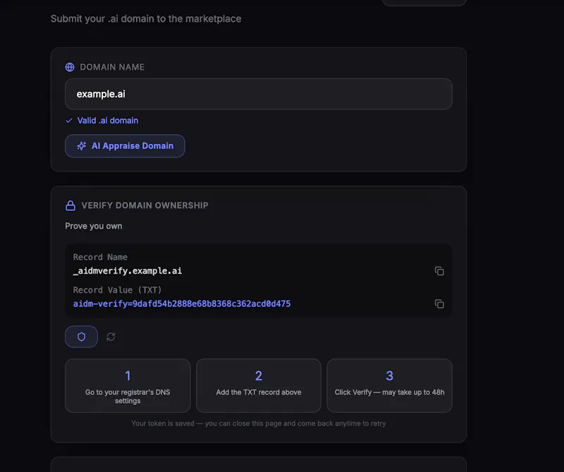 AI Domain Market Launch  screenshot 3