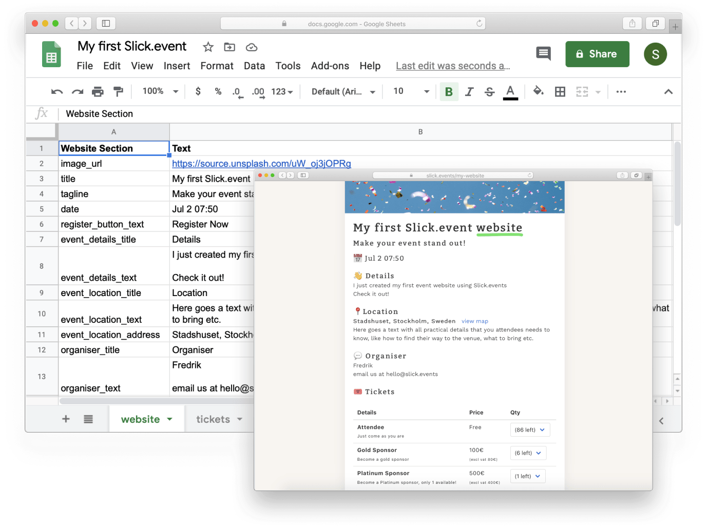 Slick.events gallery image