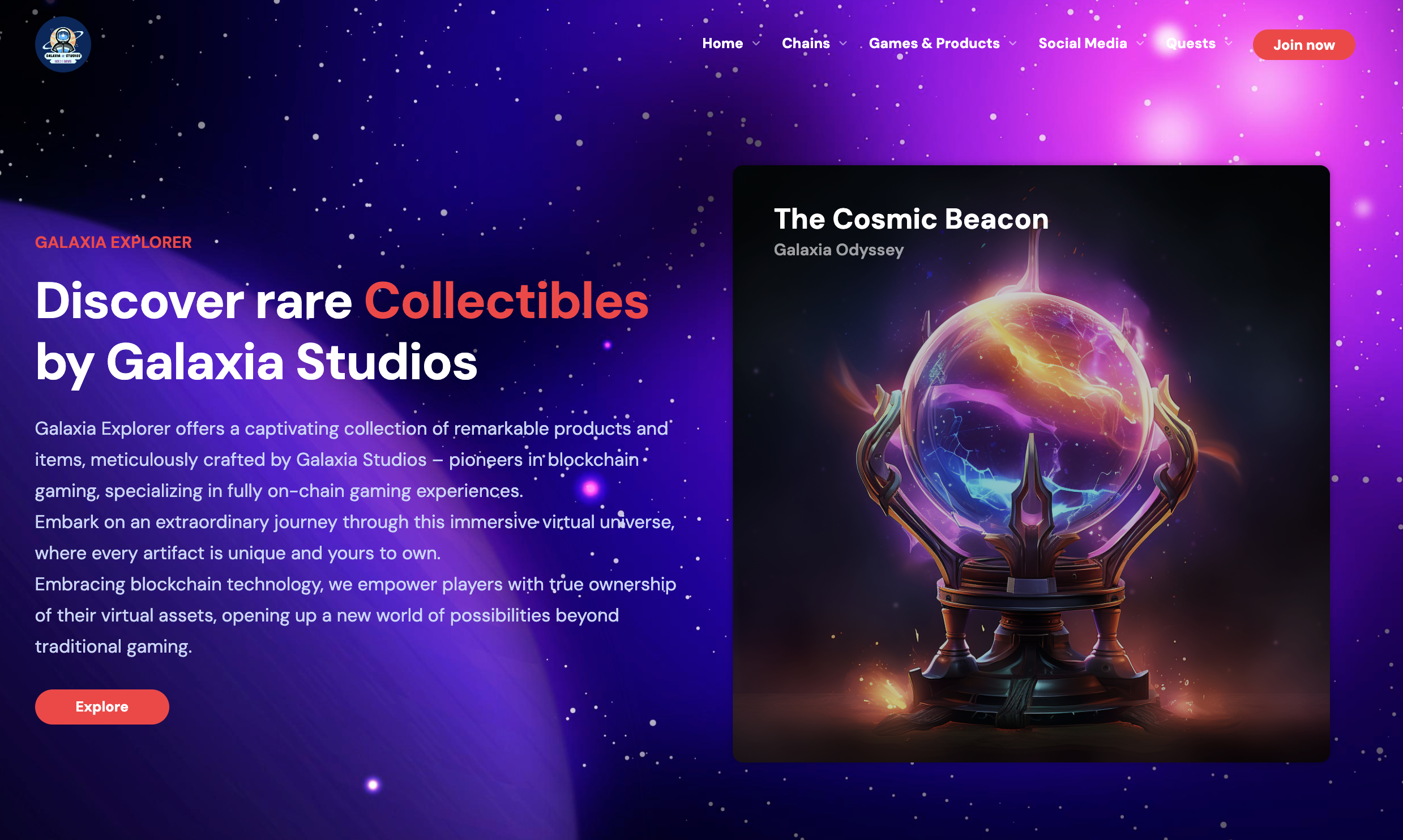 Media Galaxia Explorer - 🕹️🌐 web3 permainan nft marketplaces 🛒💫 1