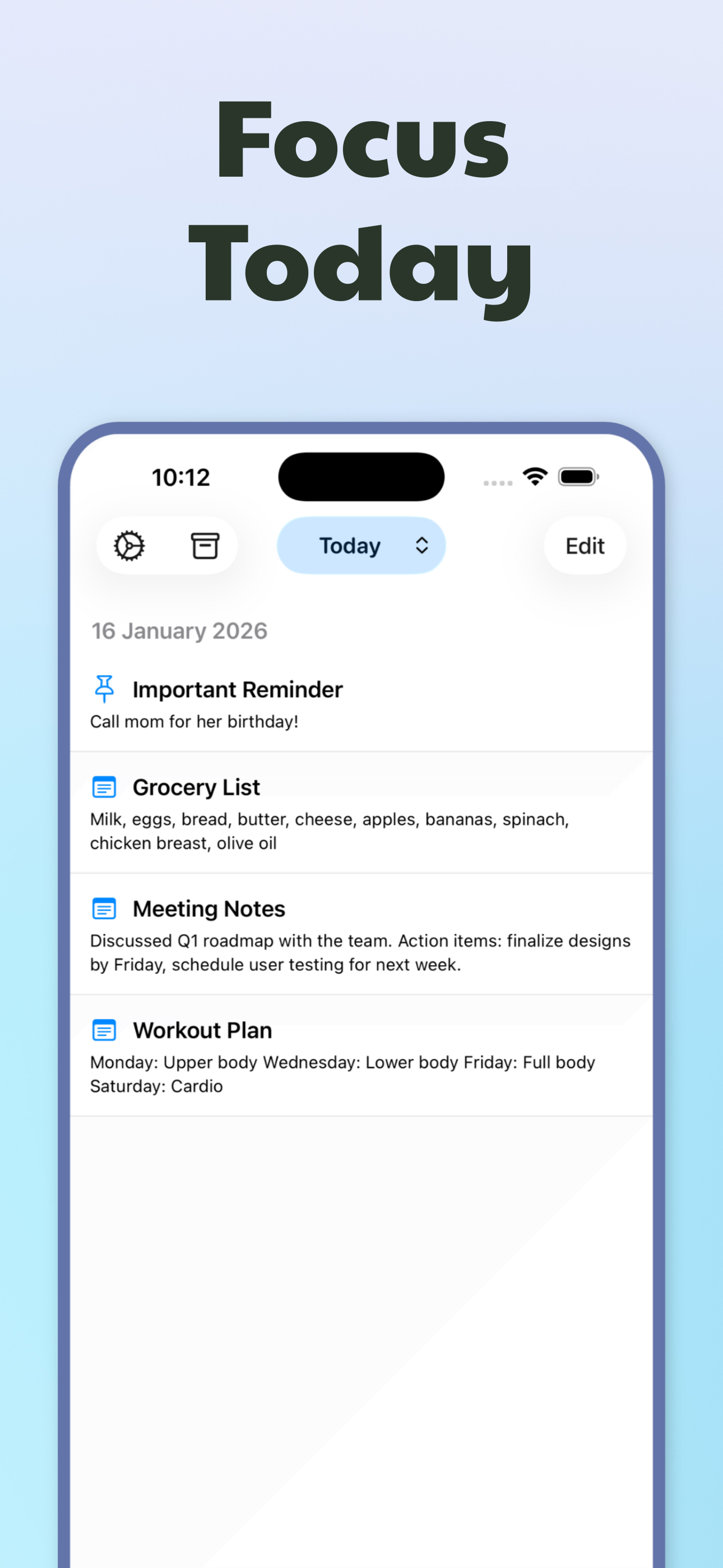 Today Notes gallery image
