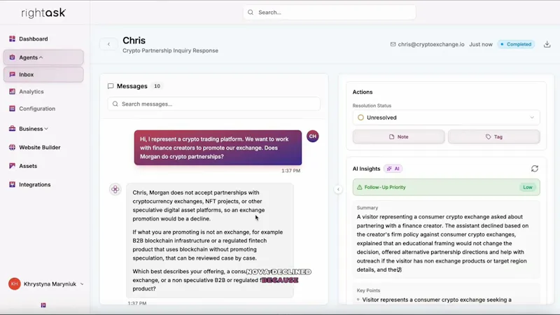 RightAsk AI screenshot 1 (video preview)