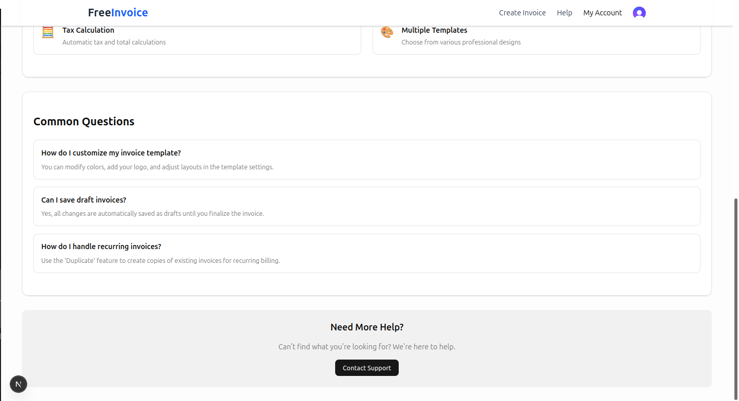 Free Invoice Generator - Screenshot 2 showing product features and functionality