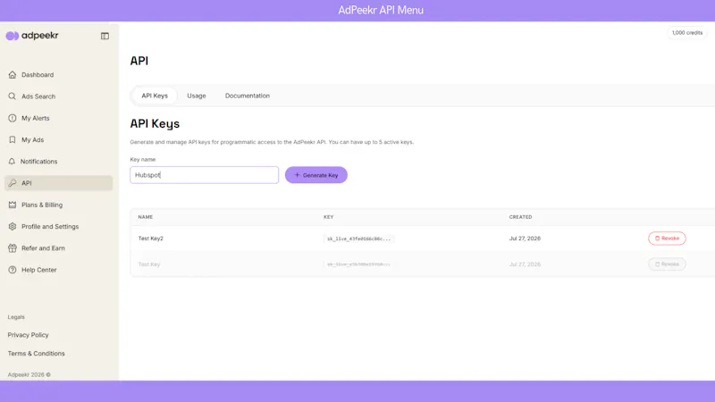 AdPeekr - API screenshot 3