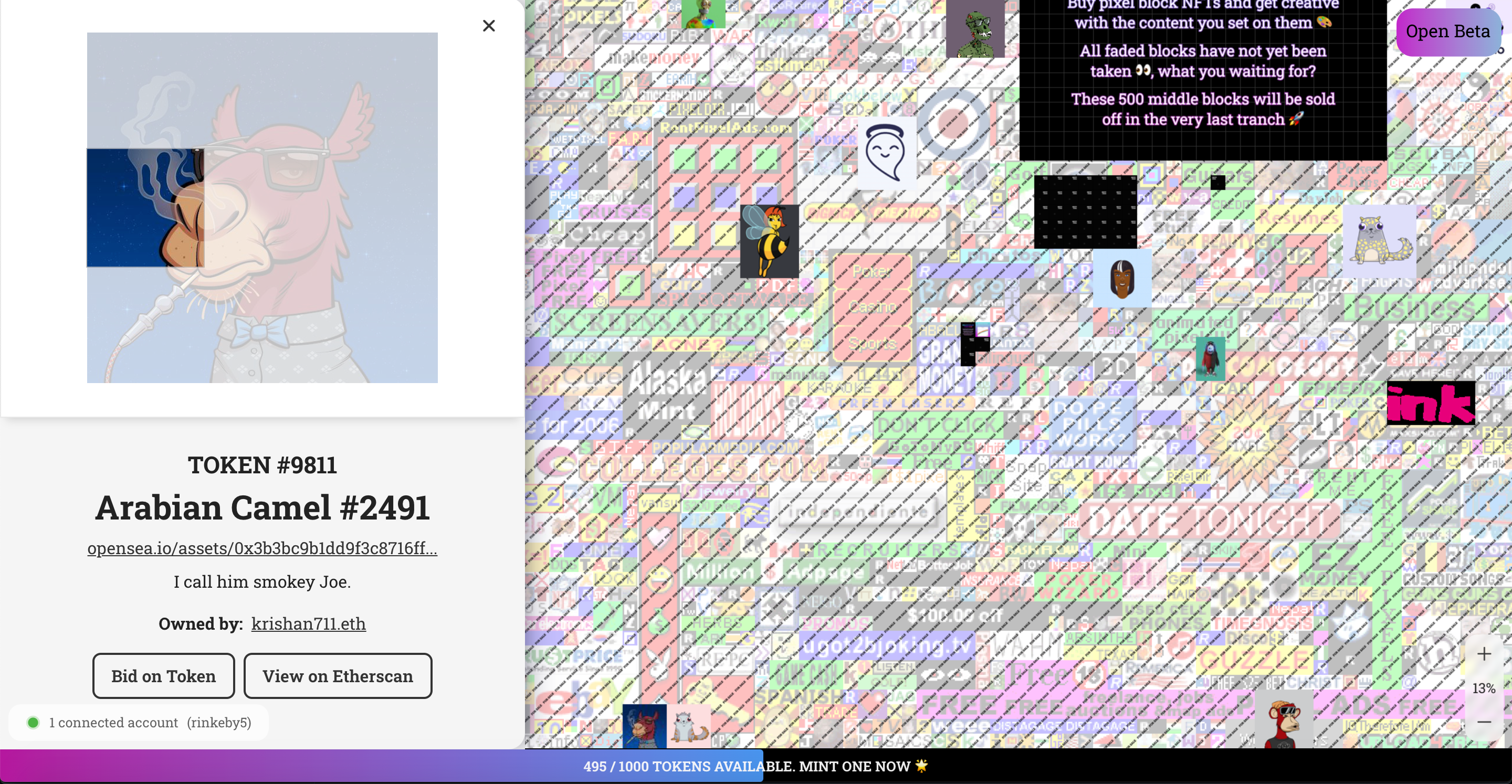 MillionDollarTokenPage.com gallery image