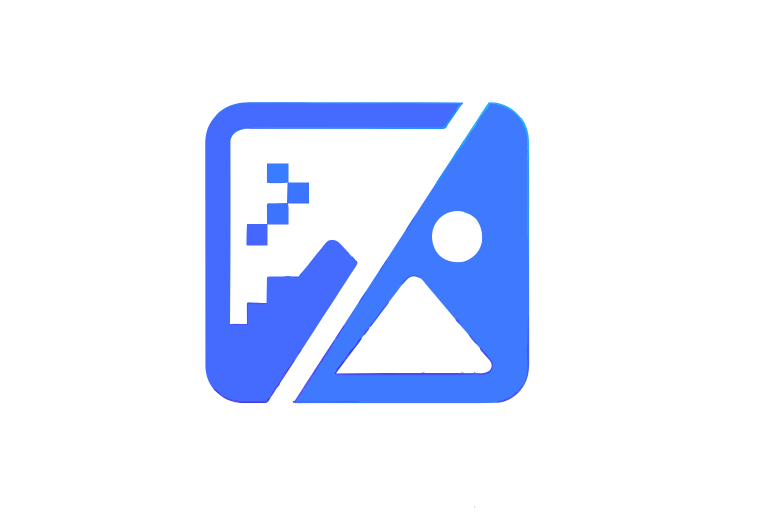 Free AI Photo Upscaler - Product Hunt launch logo and brand identity