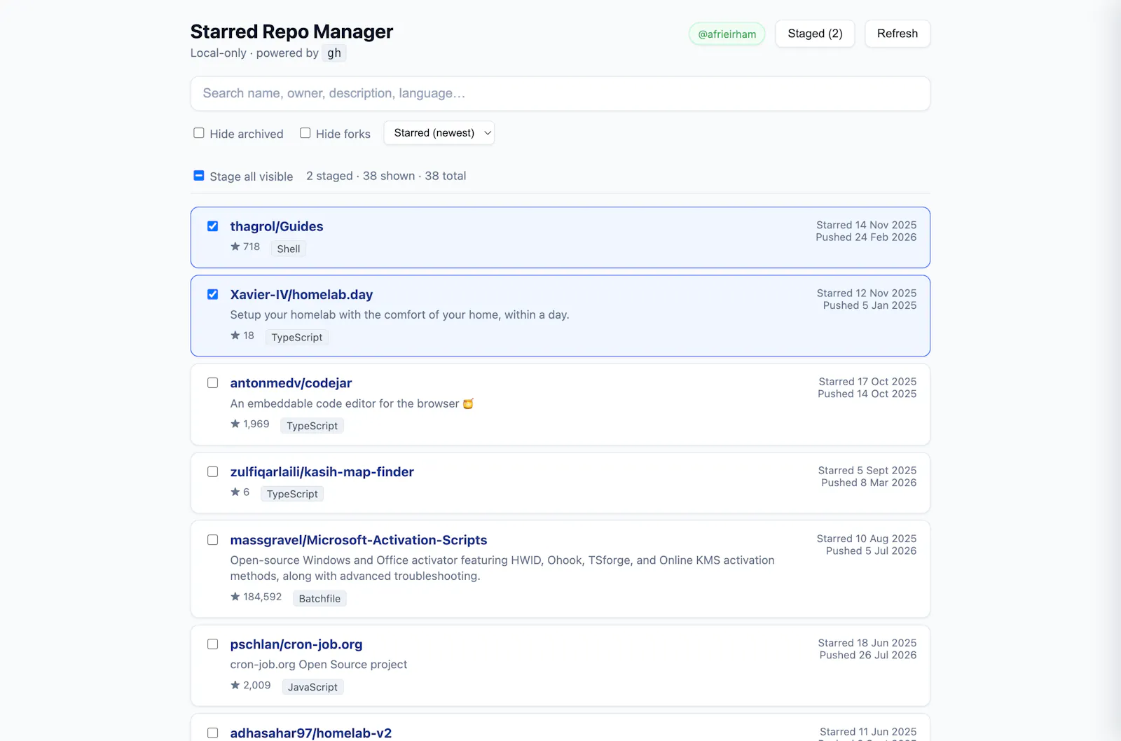 github unstar screenshot 2