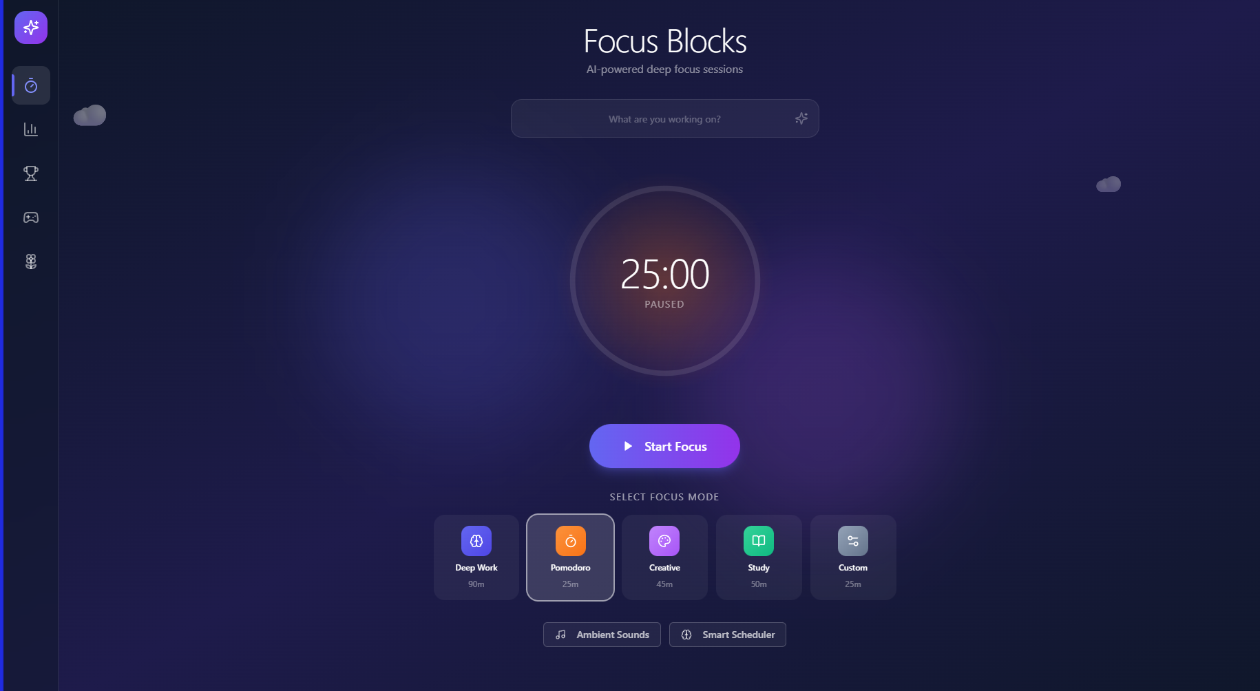 Focus Blocks  - Main product screenshot demonstrating key features and user interface