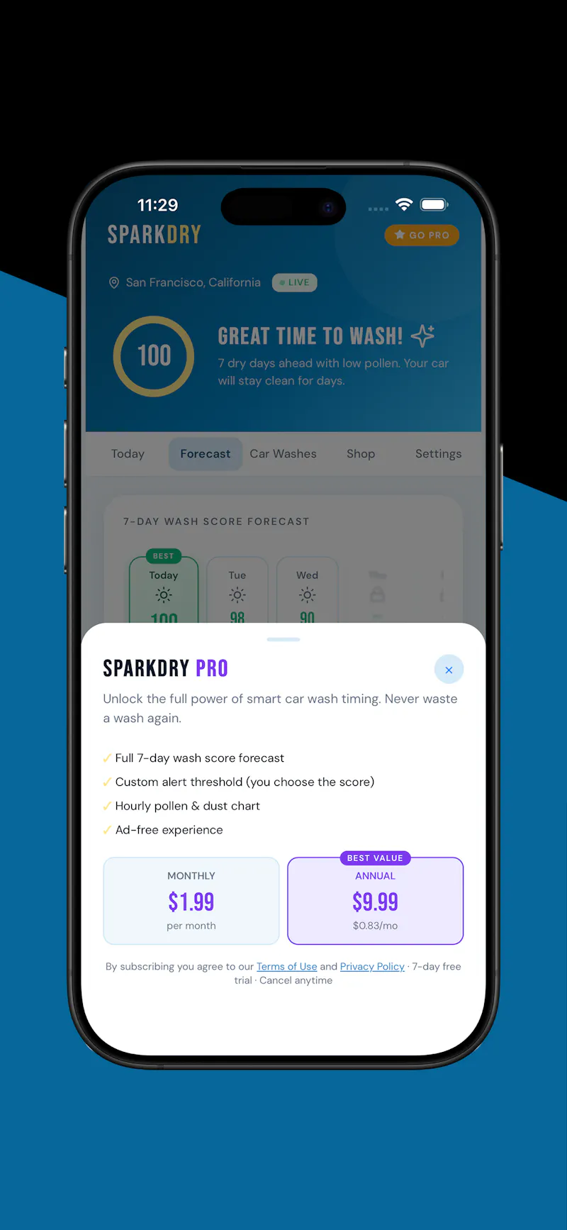 SparkDry: Car Wash Weather App screenshot 4