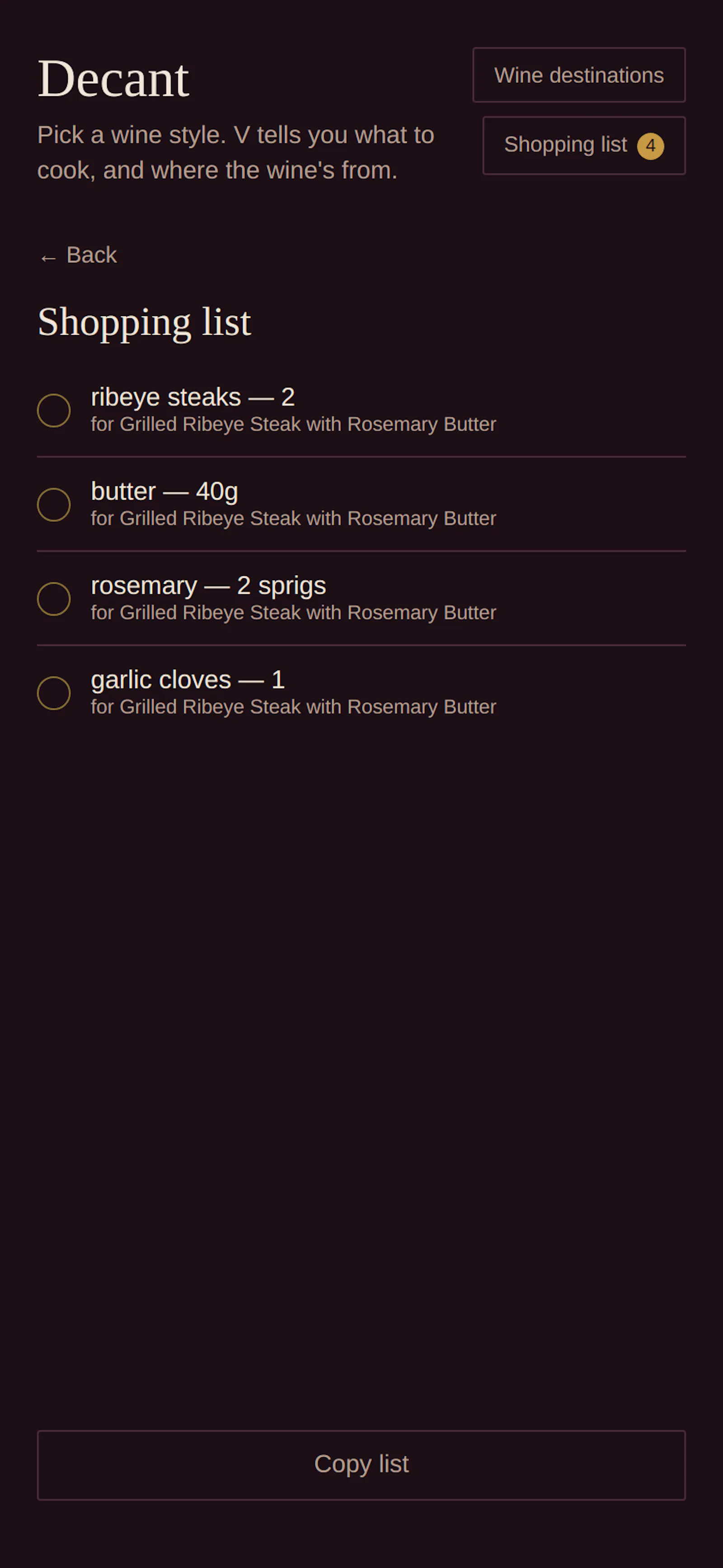 Decant — Wine & Food Pairing screenshot 2