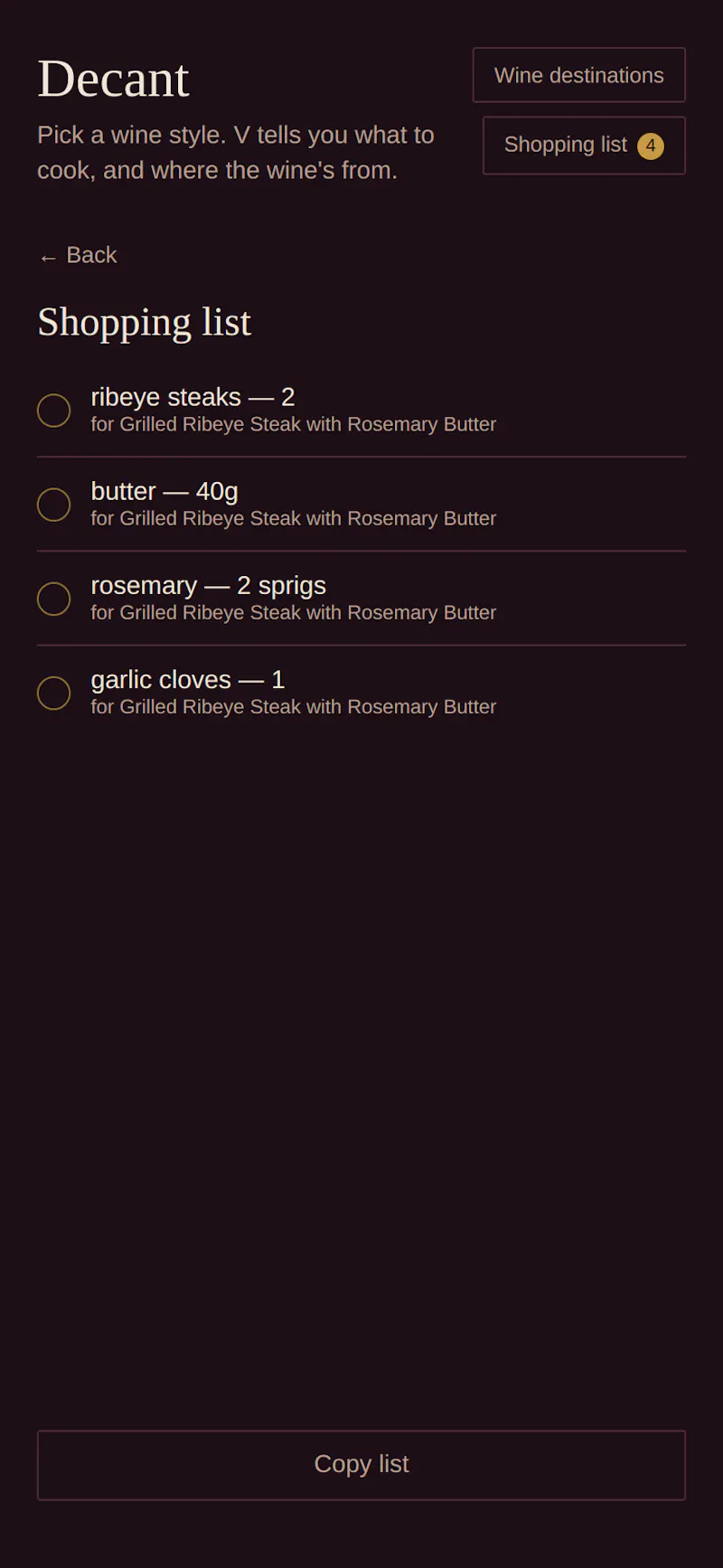 Decant — Wine & Food Pairing screenshot 2