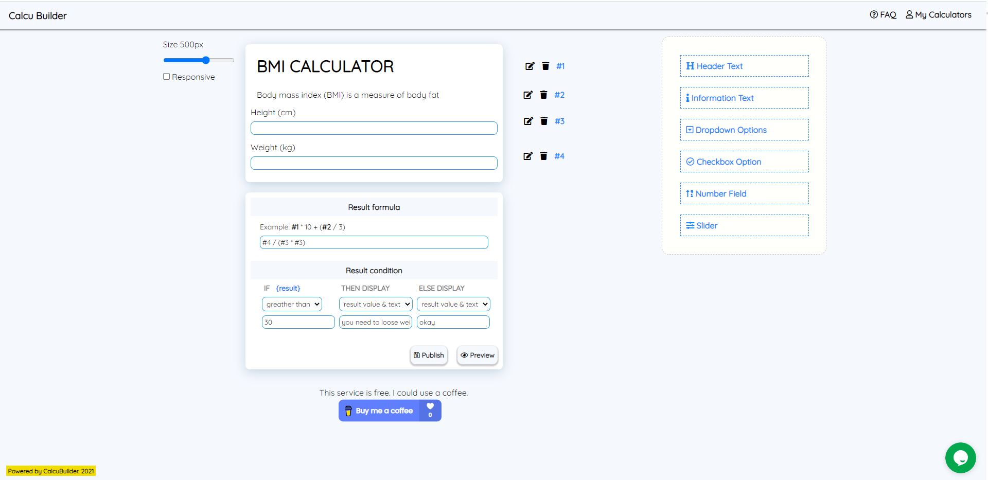 CalcuBuilder - no code web calculators gallery image