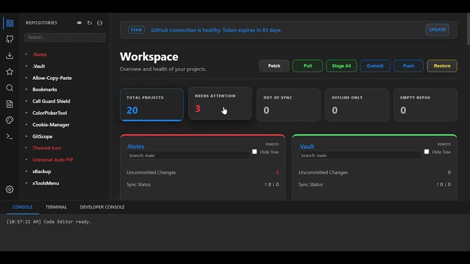GitScope for Windows screenshot 1 (video preview)