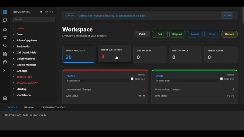 GitScope for Windows screenshot 1 (video preview)