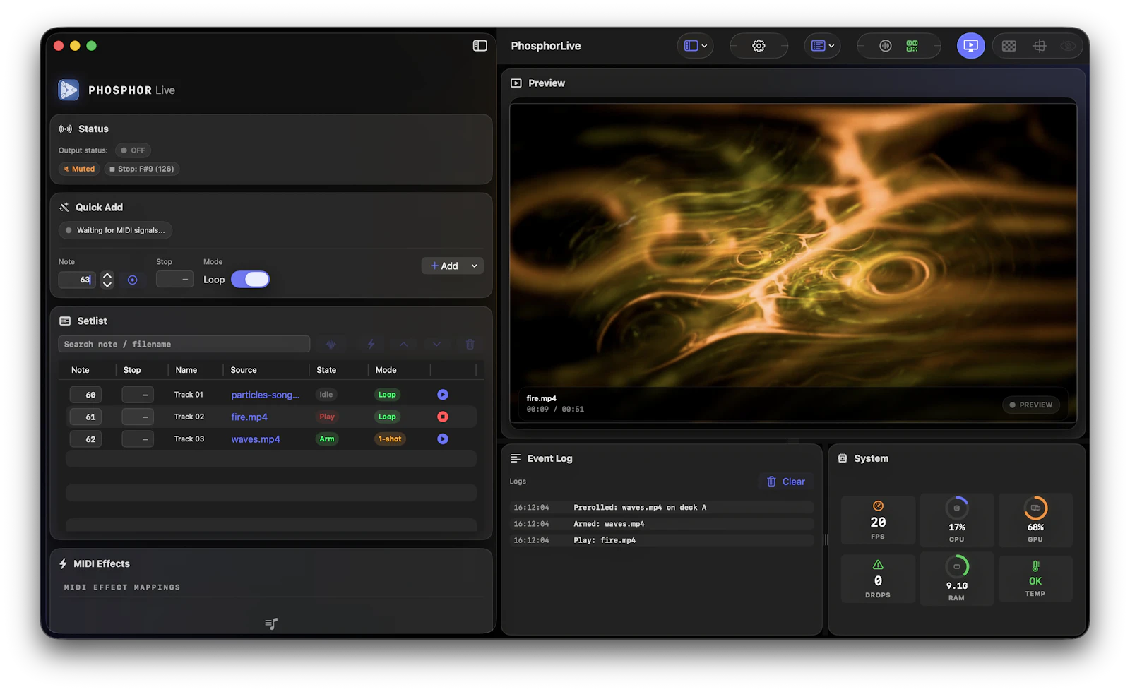 PhosphorLive screenshot 2