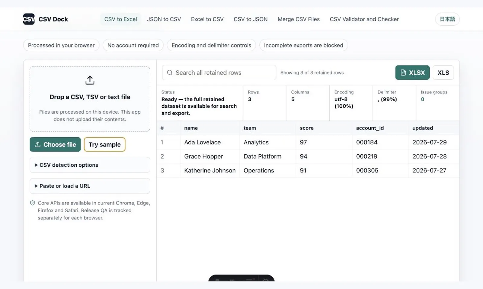 Csv Dock screenshot 2