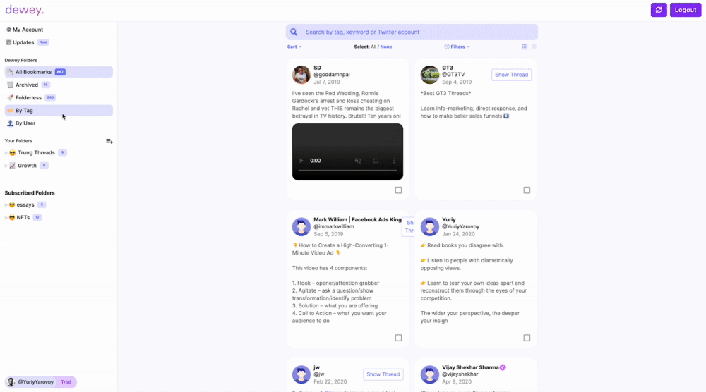 Dewey. - L'unico modo per controllare completamente i tuoi segnalibri di Twitter media 7