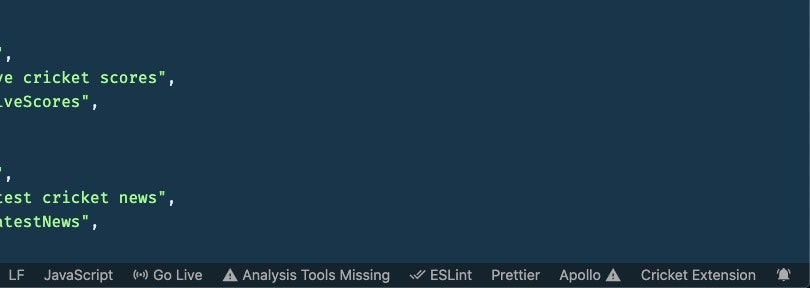 VSCode Cricket Extension gallery image