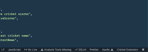 VSCode Cricket Extension gallery image