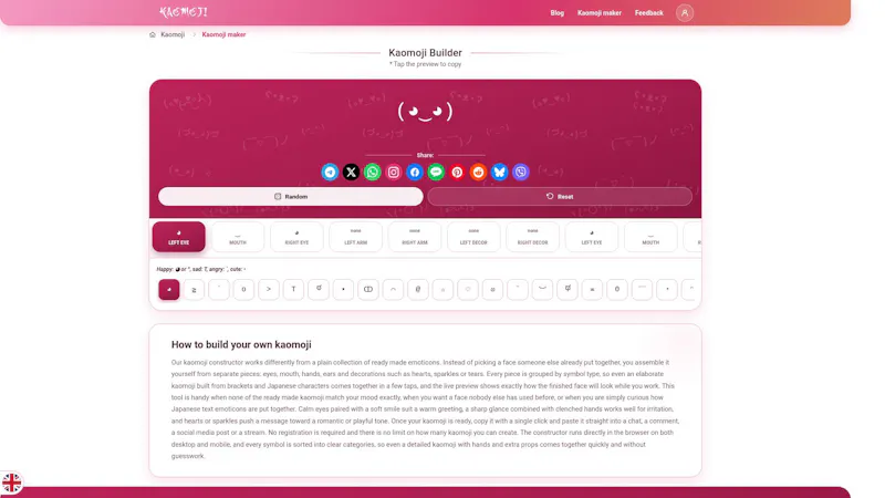 Kaomoji - Japanese emotions screenshot 2