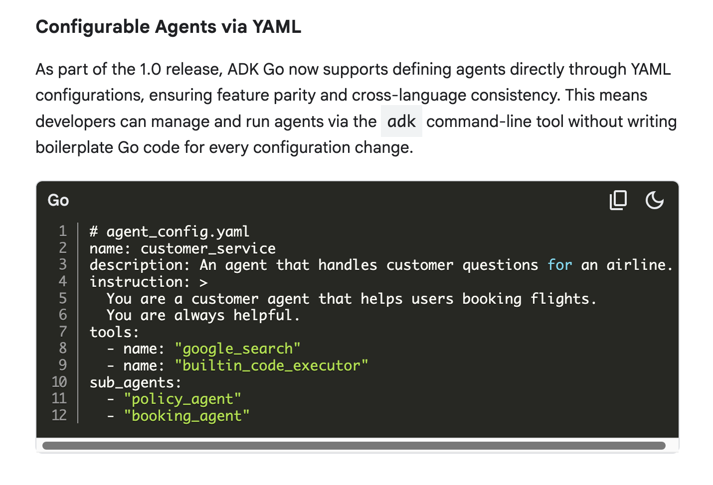Google's ADK for Go 1.0 gallery image