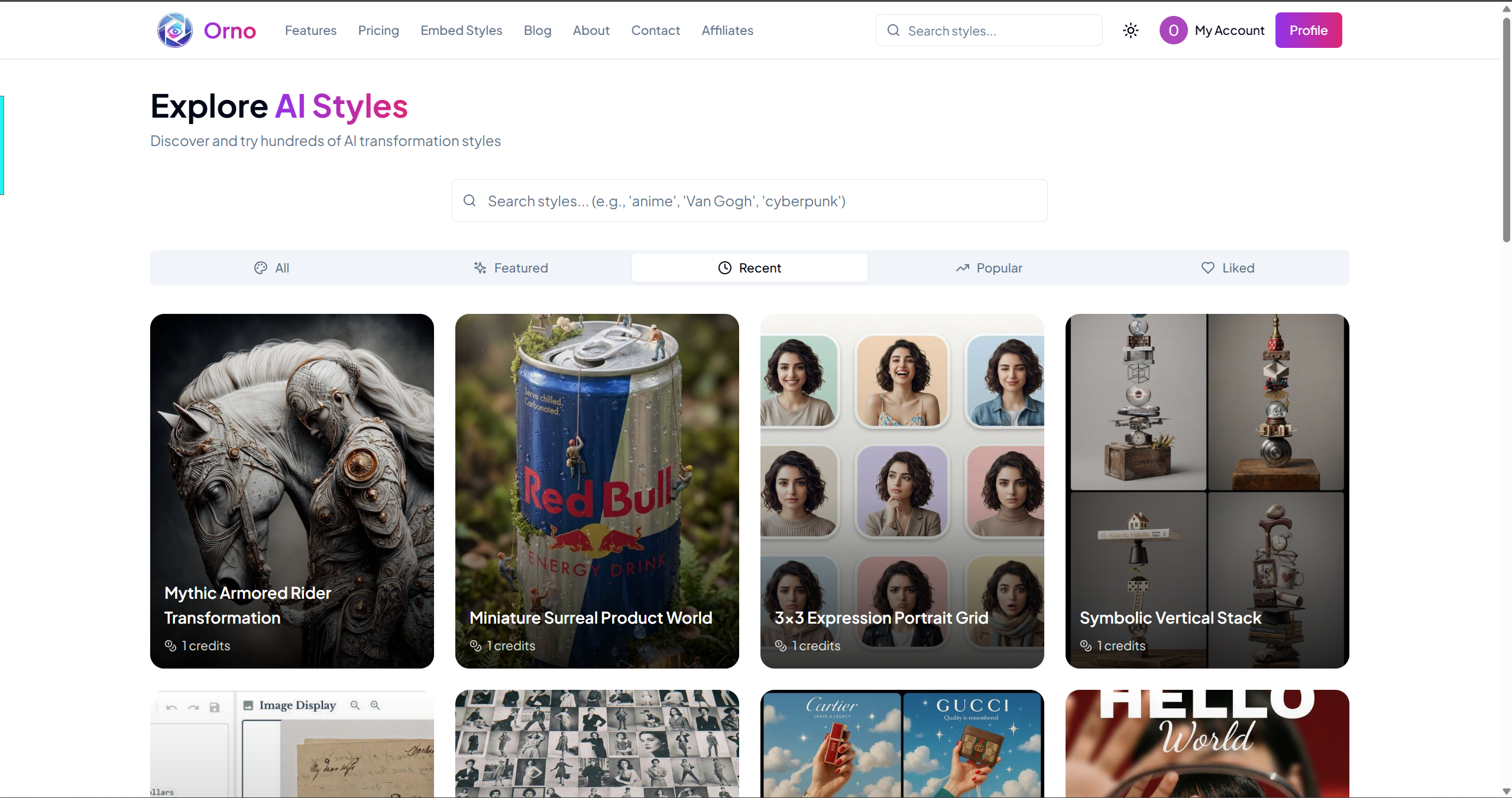 Orno — AI Image Editor & Prompt Library gallery image