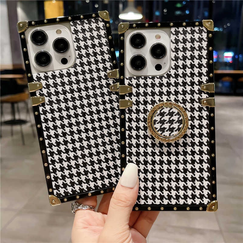 Houndstooth Pattern Square iPhone Case gallery image