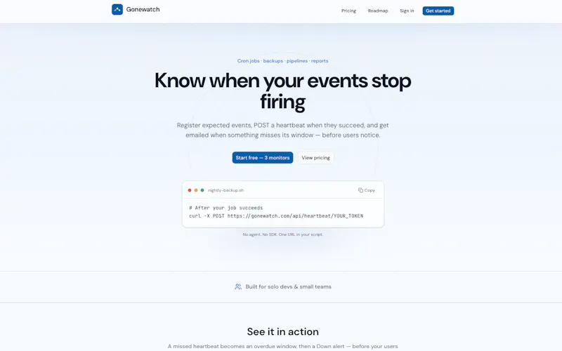 Gonewatch screenshot 1