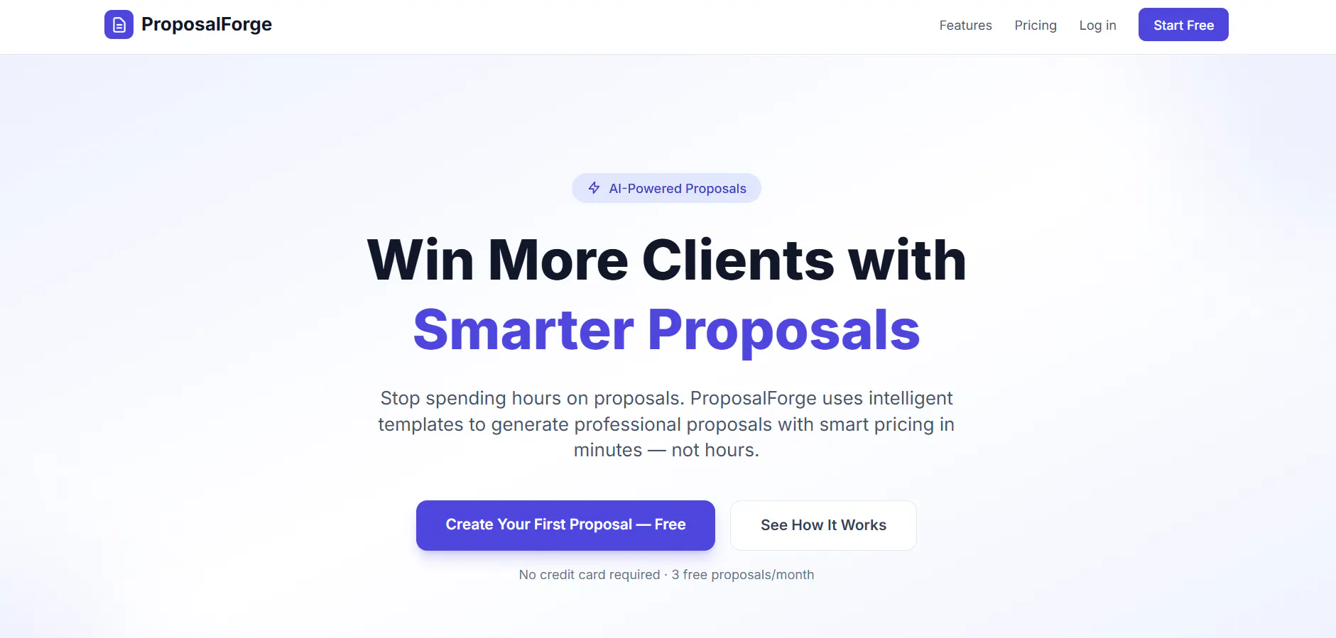 ProposalForge 제품 배너