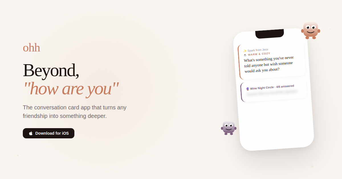 ohh - Main product screenshot demonstrating key features and user interface