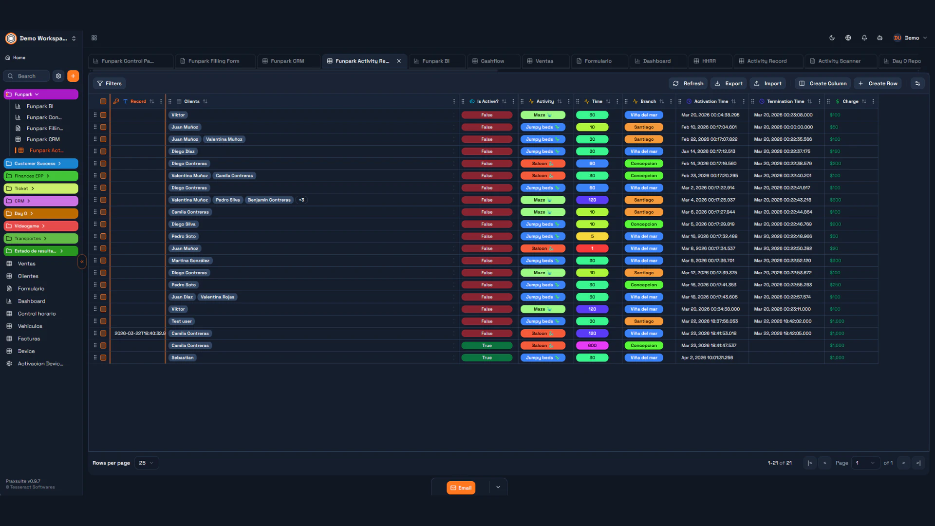 Praxsuite screenshot 2