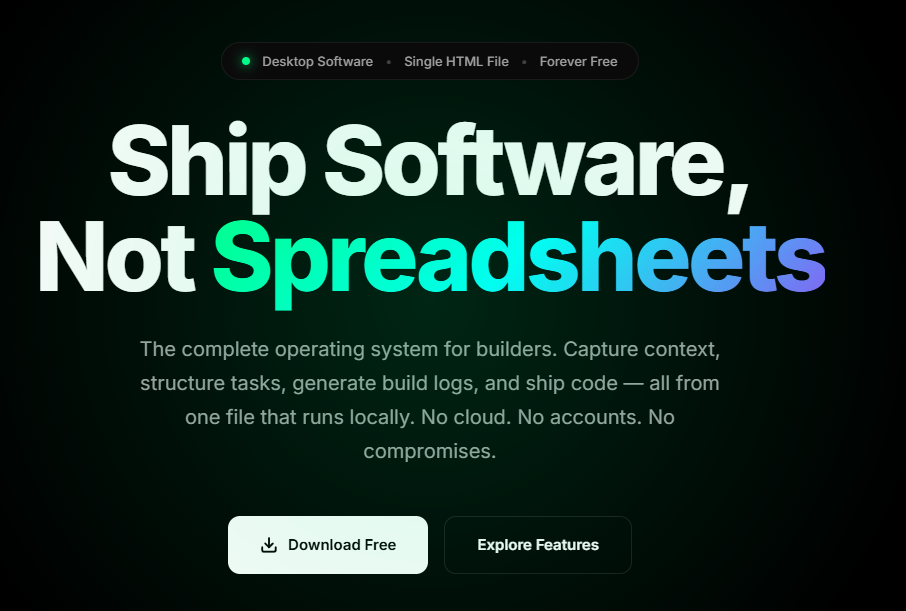 BuilderOS - Main product screenshot demonstrating key features and user interface