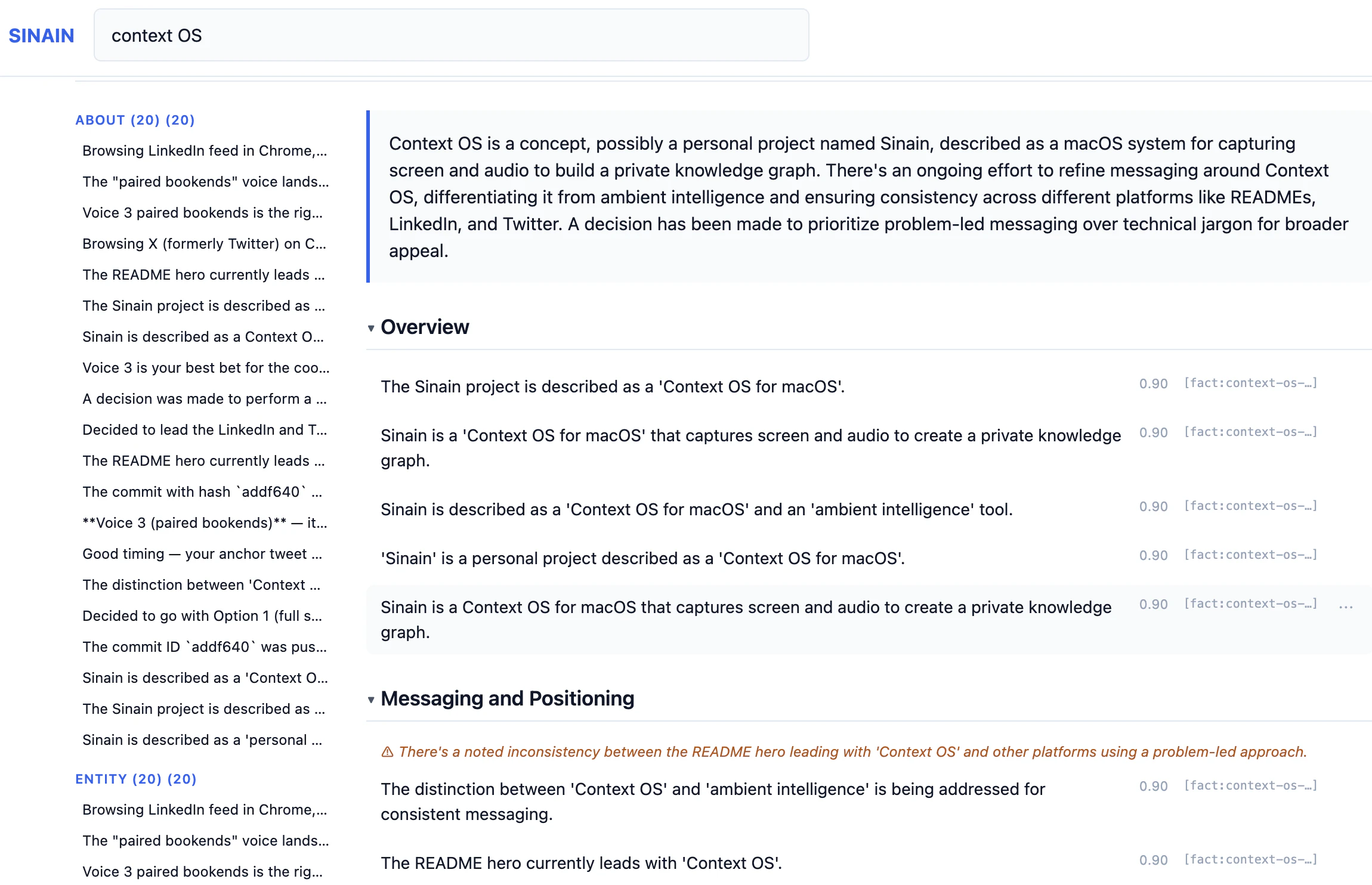 Sinain — The Ambient Intelligence screenshot 3